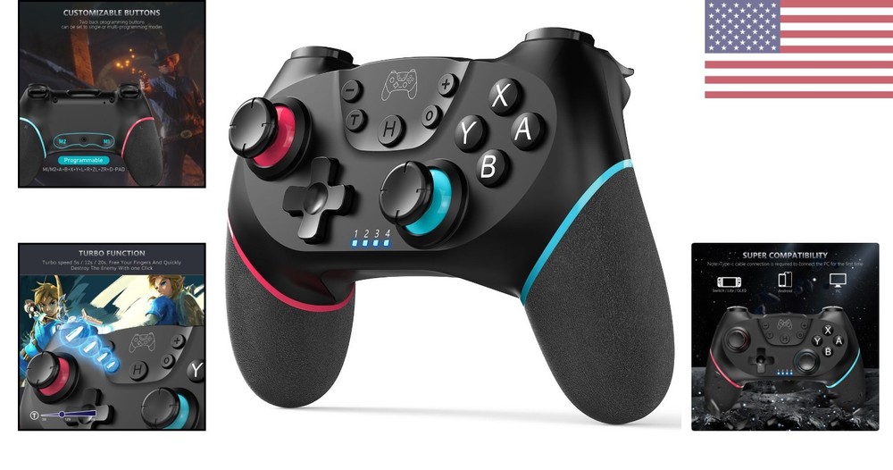 Switch Pro Controller with Turbo Function and Long Battery Life - Game in Style