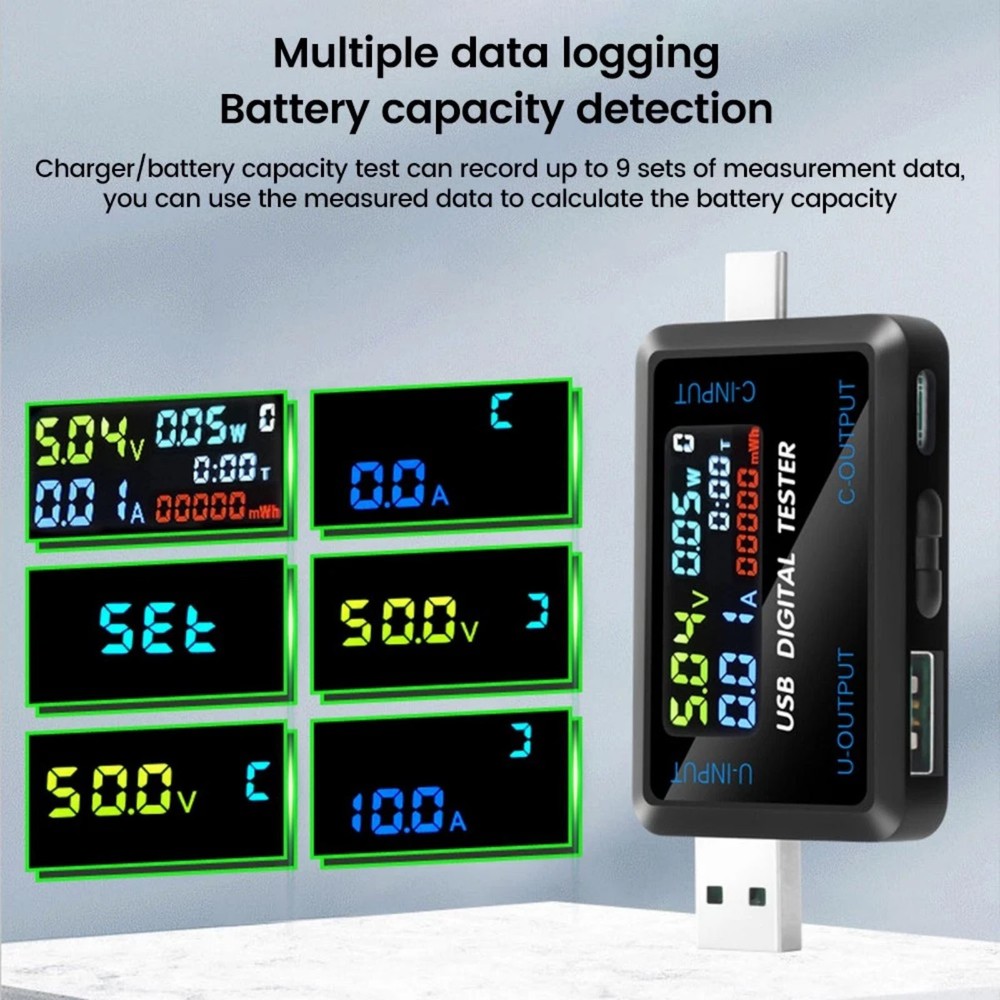 High Quality USB C Power Meter with LCD Display for Fast Charging Detection
