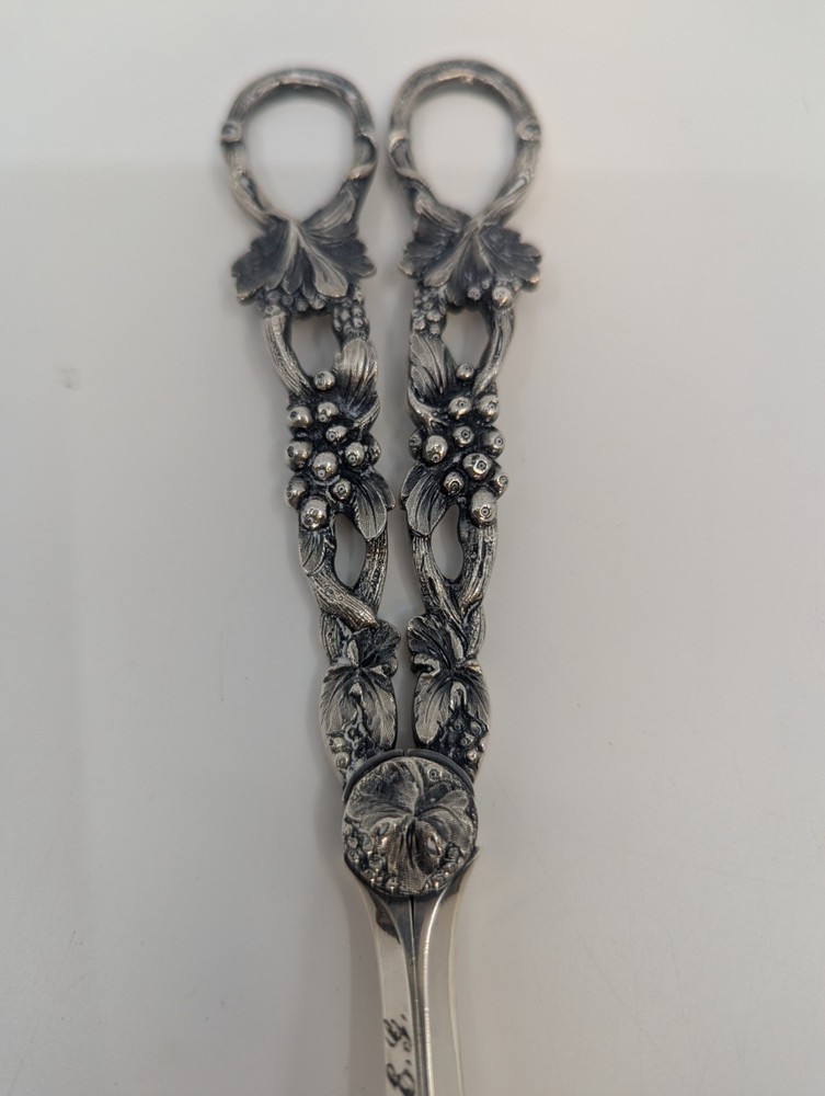 Vintage Solid Silver Grape Vine Grape Scissors Shears