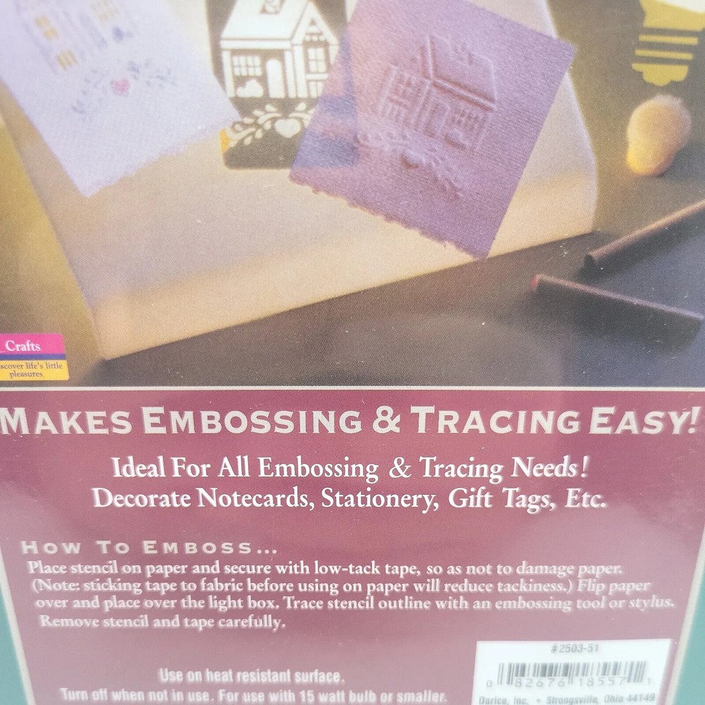 Darice Embossing Essentials Light Box. New. Original Packaging. With Bright Bulb