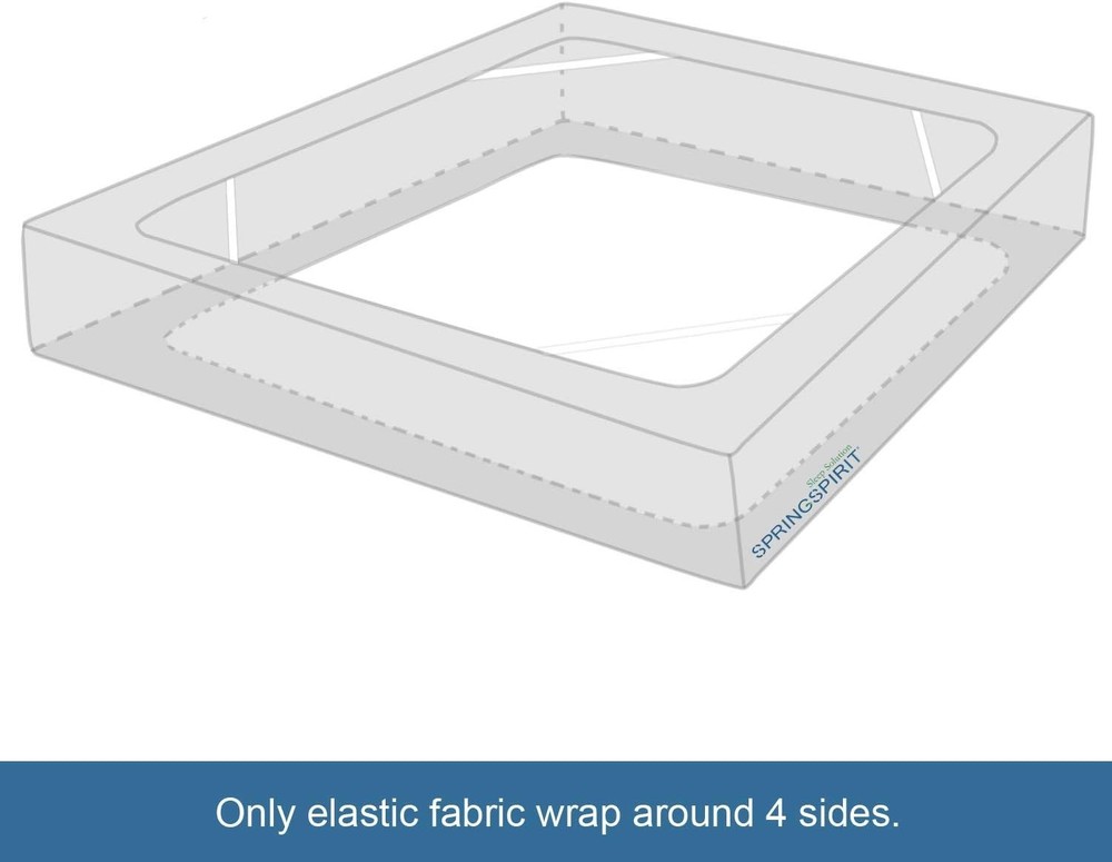 Queen Box Spring Cover with Deep Corner Pockets - Smooth White Fabric, Washable