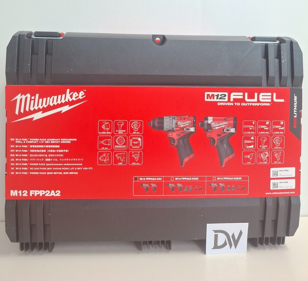 Milwaukee M12 FPP2A2 12V FUEL 2PC Combo Set / Bare Tool + Case