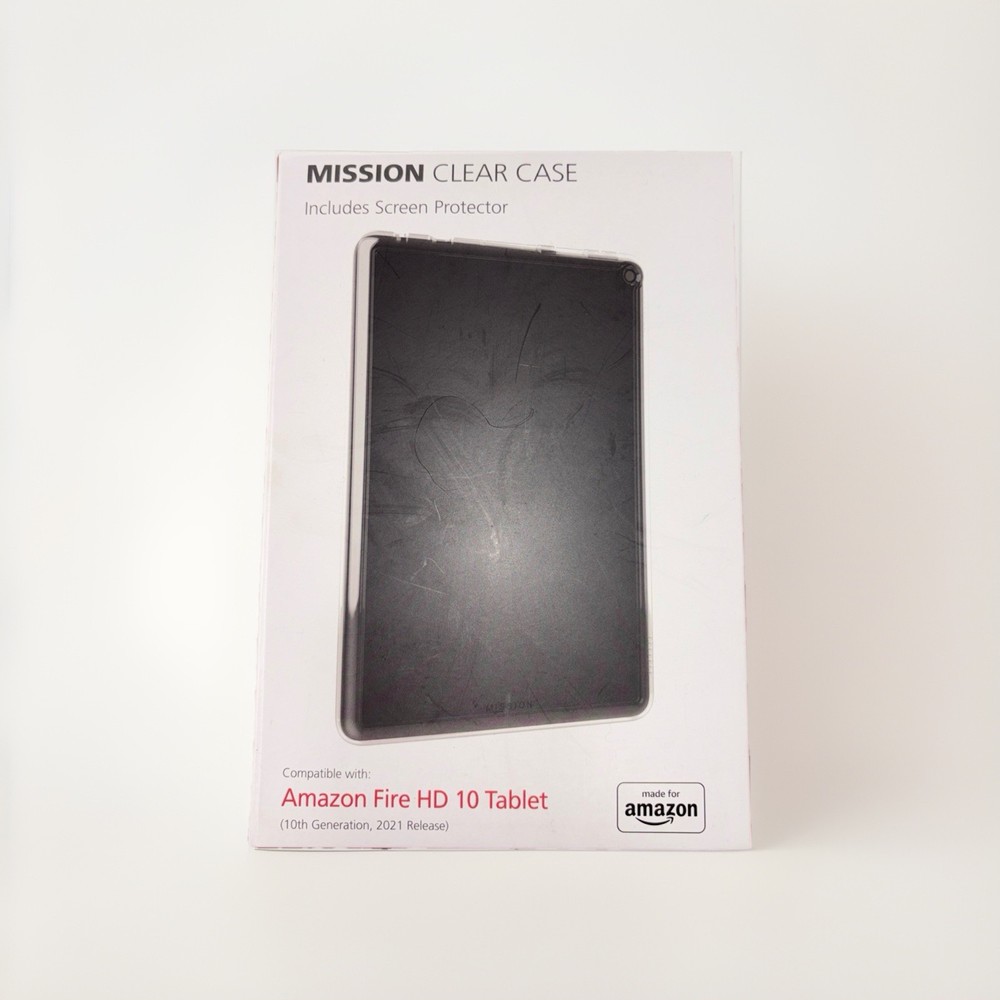 Mission Tablet Case For Amazon Fire HD 10 Tablet, Clear w/ Screen Protector
