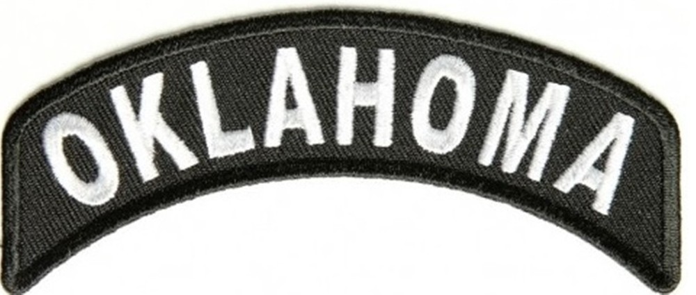 Oklahoma State Mini Rocker Embroidered Biker Patch