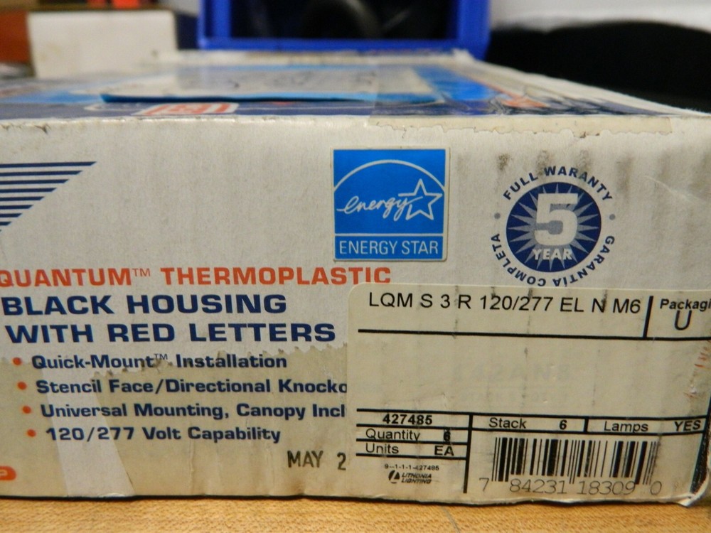 Lithonia Thermoplastic LED Exit Sign/ Battery Backup 427485