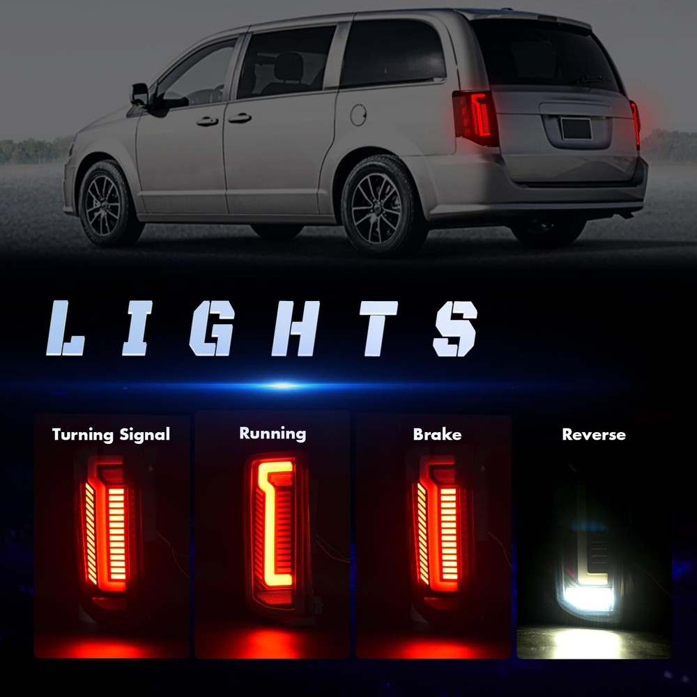 Sequential Full Led Tail Light Compatible with 2011-2020 Dodge Grand Caravan ...