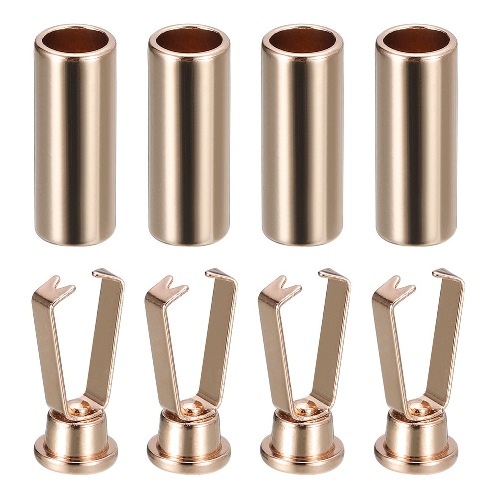 Shoelace Tips, 4pcs - Alloy Cylindrical Tip Replacement (Gold Tone)