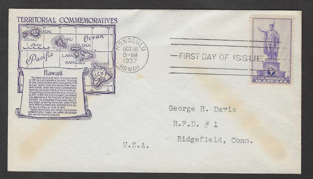 #799 3c Hawaii Territory - Anderson FDC