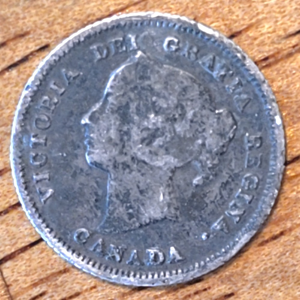 1883 Canada 5 Cents Silver Coin - 10
