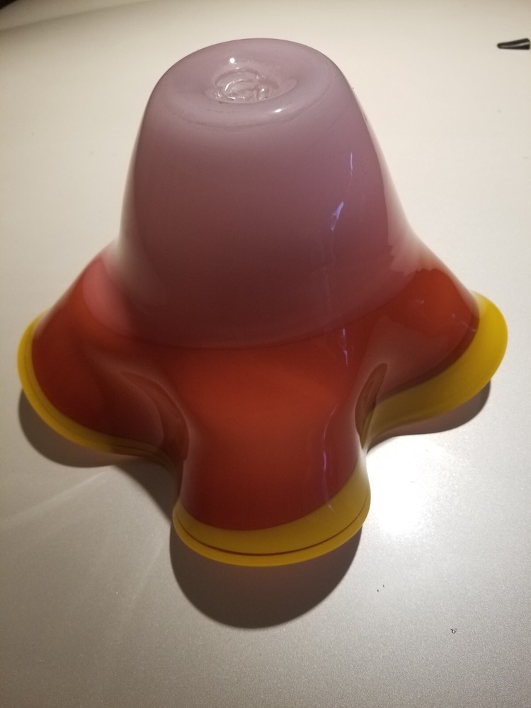 Glass Vase Orange/Red Multicolored