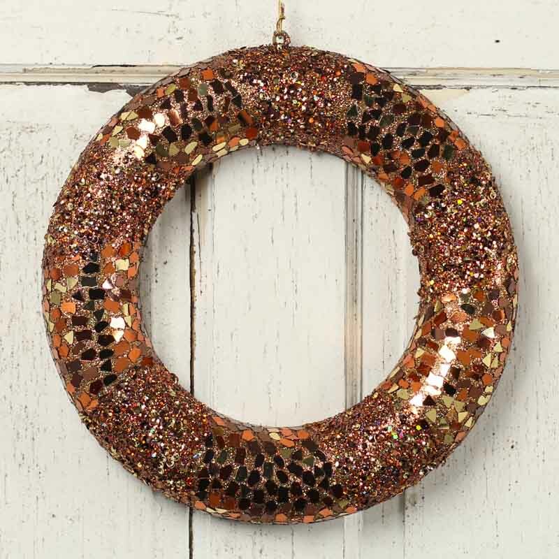Factory Direct Craft Glitzy Metallic Copper Wreath