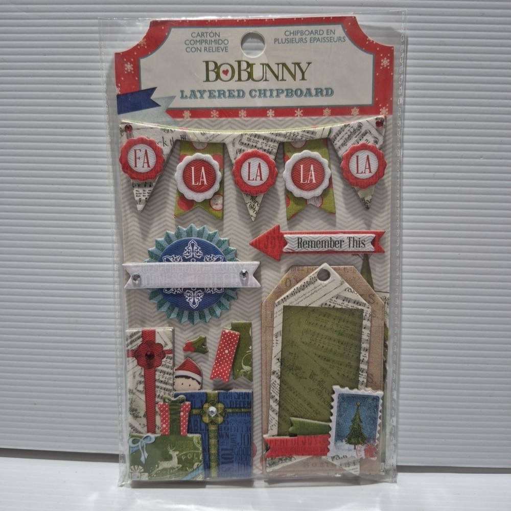 Bo Bunny "Elf Magic" Christmas Layered Chipboard  - Cards Scrapbook