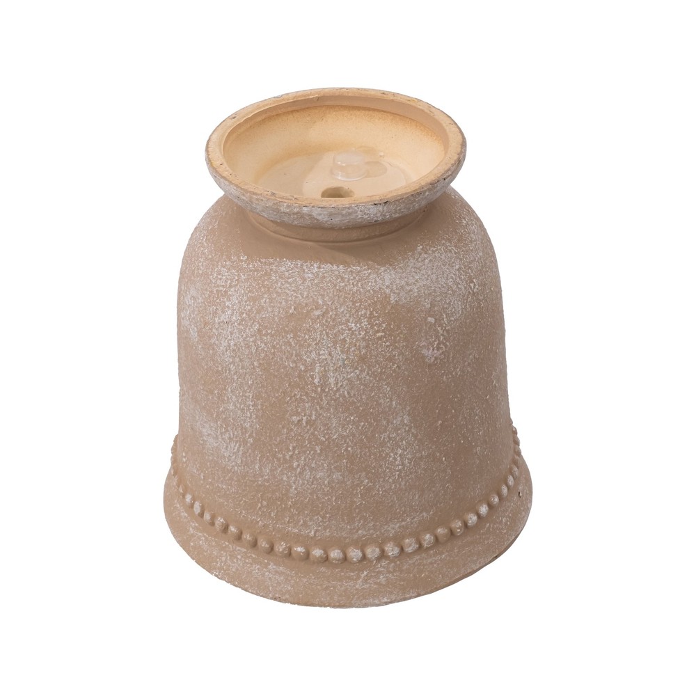 Brown Ceramic Urn Planter Pot W/ Elegant Dot Pattern 8 inch