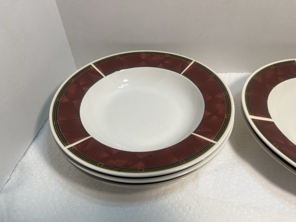 5 SANGO Ruby 8.5" Rimmed Soup Bowls 1725