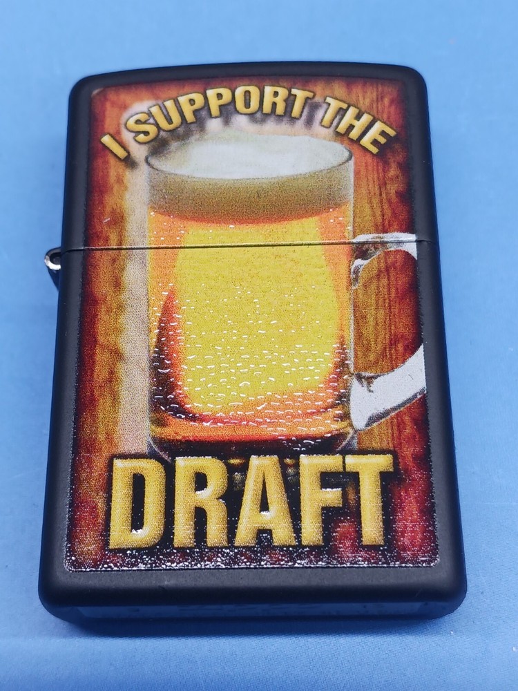 Zippo 28294 Black Matte I Support The Draft