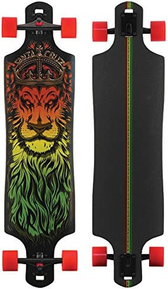 Longboard Deck Complete Skateboard Lion God Rasta Drop Thru Cruzer Durable Maple