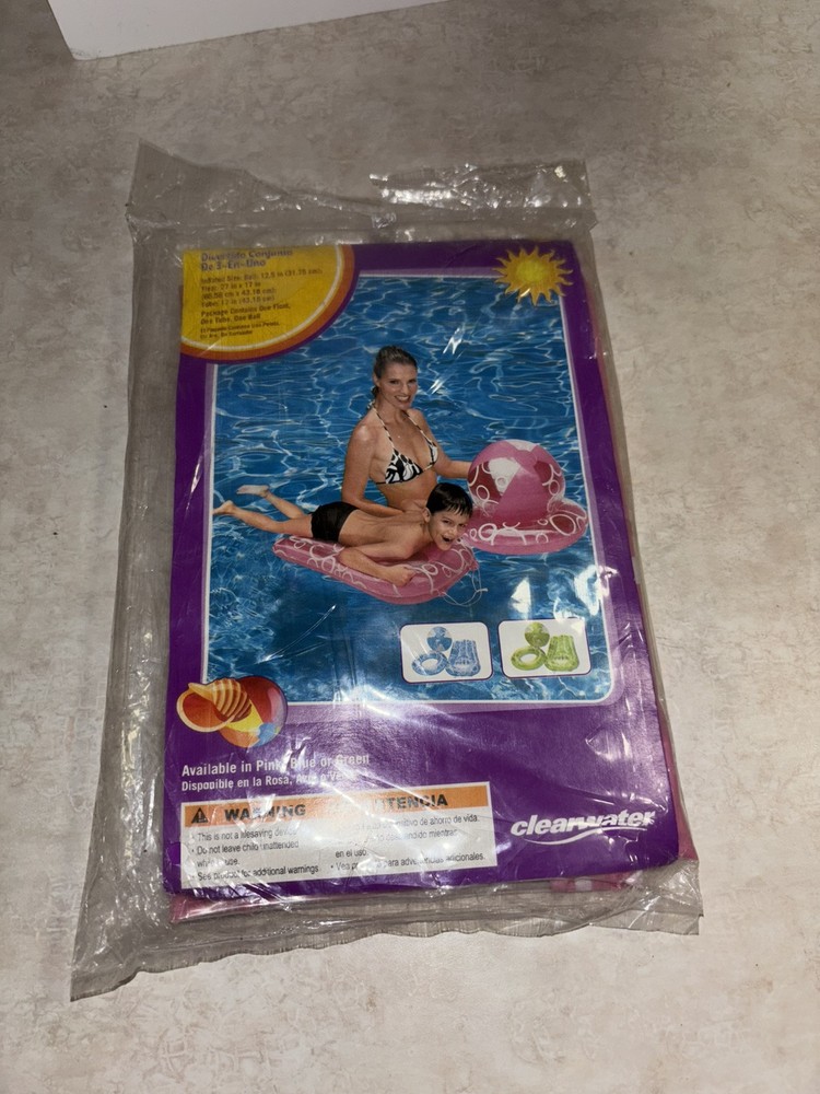 Vintage Pool Float Clearwater Pink Set
