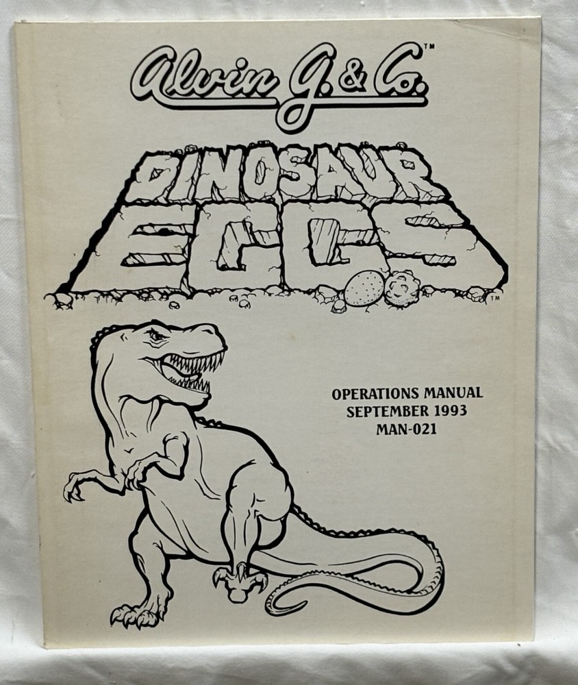 ORIGINAL-ALVIN G. & CO-DINOSAUR EGGS-OPERATIONS MANUAL