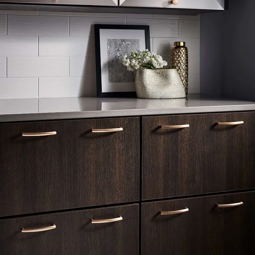 Solid Brushed Champagne Gold Modern Cabinet Pulls Handle Kitchen Bathroom Drawer