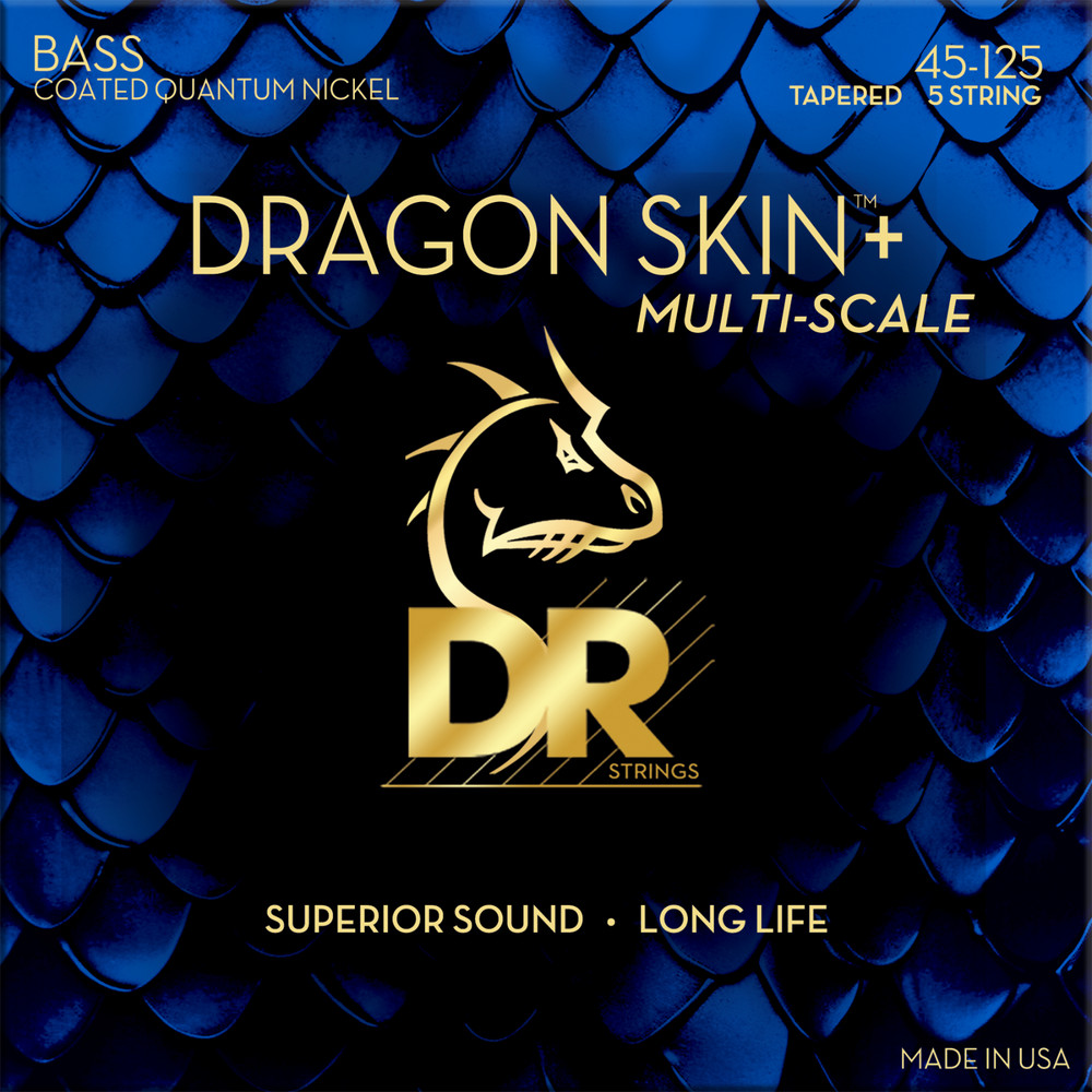 DR Strings DRAGON SKIN+ Bass Strings 5 String Multi-Scale Medium 45-125