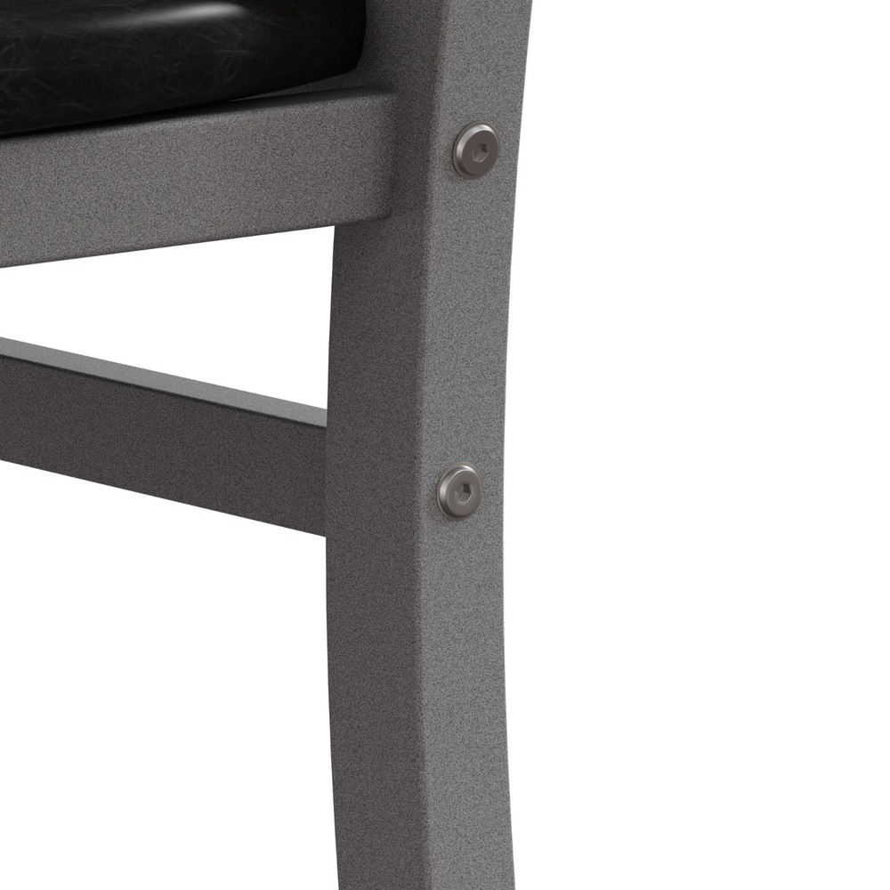 Retro rectangular stretched metal dining table and chairs, combination set Grey