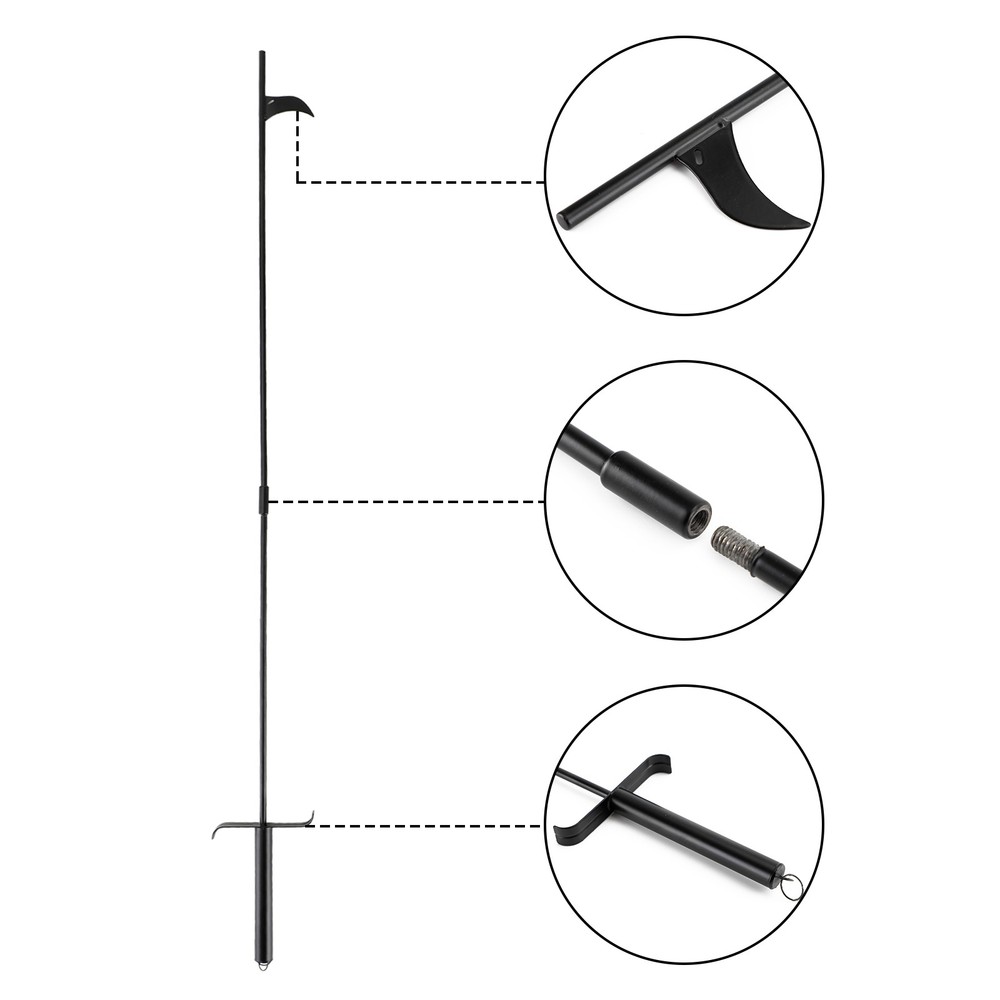 2PCS Hearth Tool Fireplace Set Fire Tools Set Campfire Tongs Fire hook Blk
