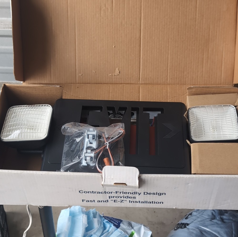 Brooks CEXU2RB Emergency Exit Light Double Face Red Letters Incandescent Plastic