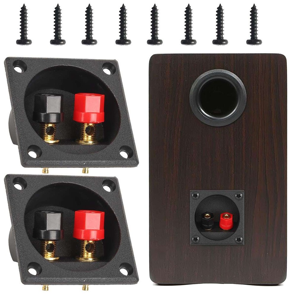 4Pcs Square Subwoofer Speaker Box Terminal Cup Spring Connector Sub Plug Box