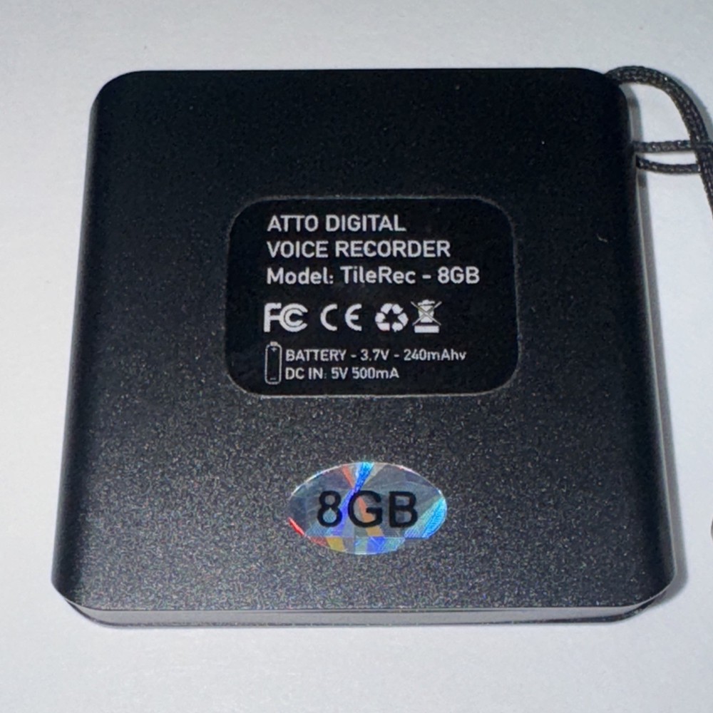 ATTO DIGITAL VOICE RECORDER 8GB TILEREC Voice Activated Recorder