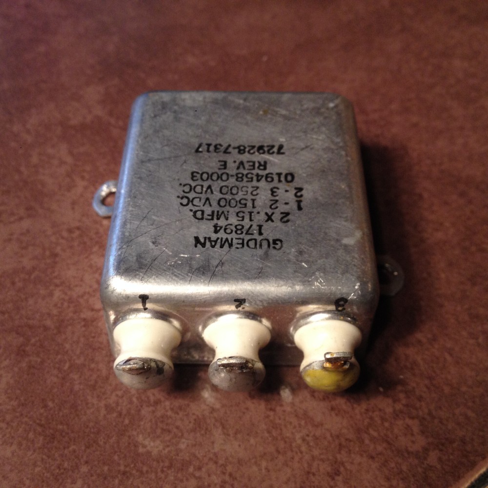 Gudeman 17894 , .15MFD, 1500/2500VDC Capacitor.