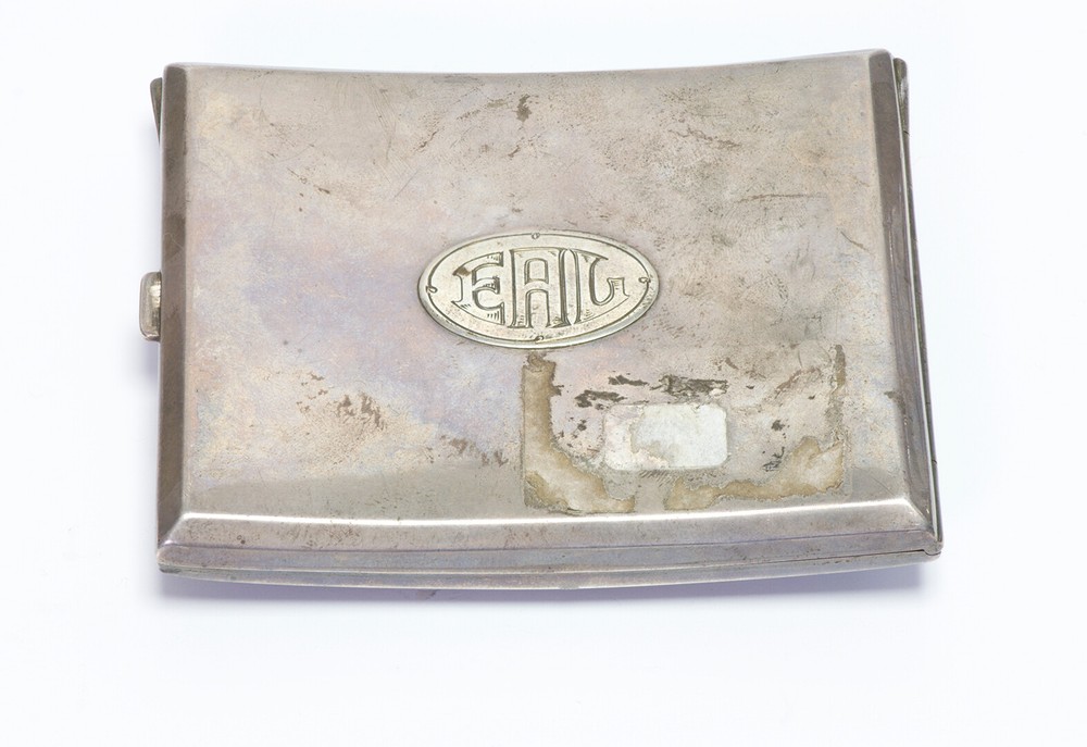 Antique 900 Silver Enamel 3 Horse Cigarette Case