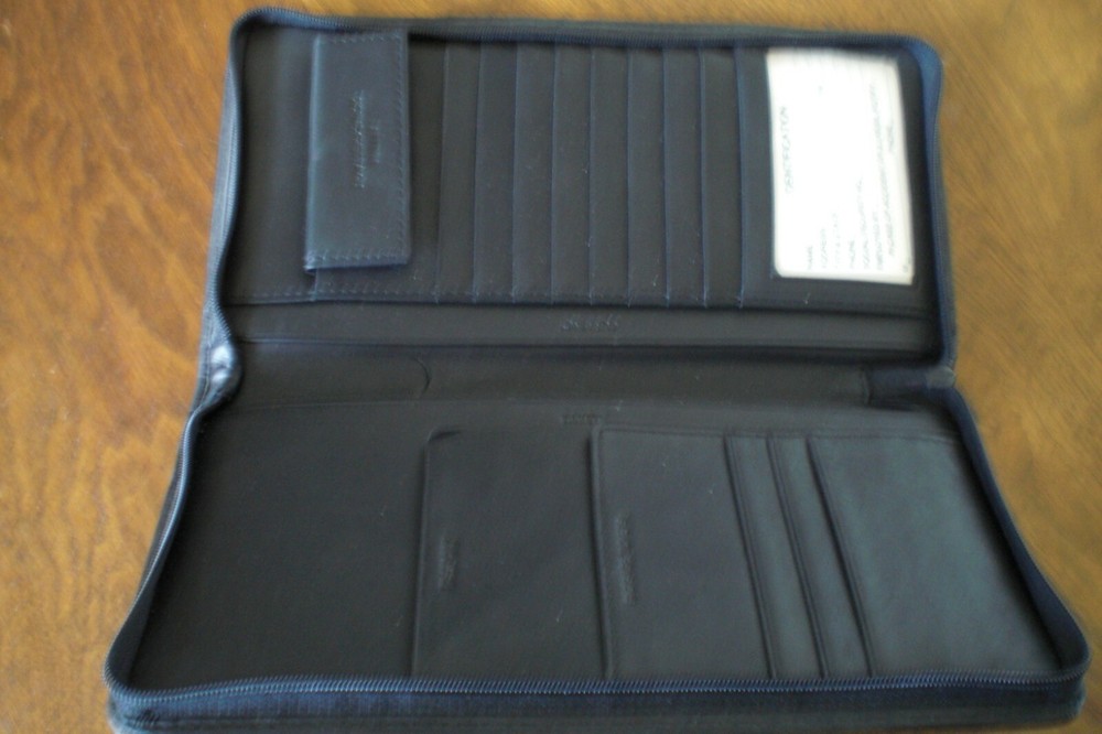 Andrew Philips International Document/Passport Leather Case- Black