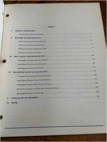 Solid State Scientific RF Transistors Data Book 1973 - Specs Applications & More