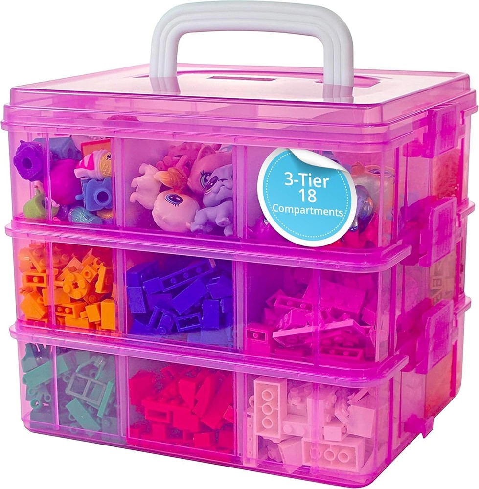 Lightweight and Customizable Bead Organizer with 18 Easy-Access Compartments
