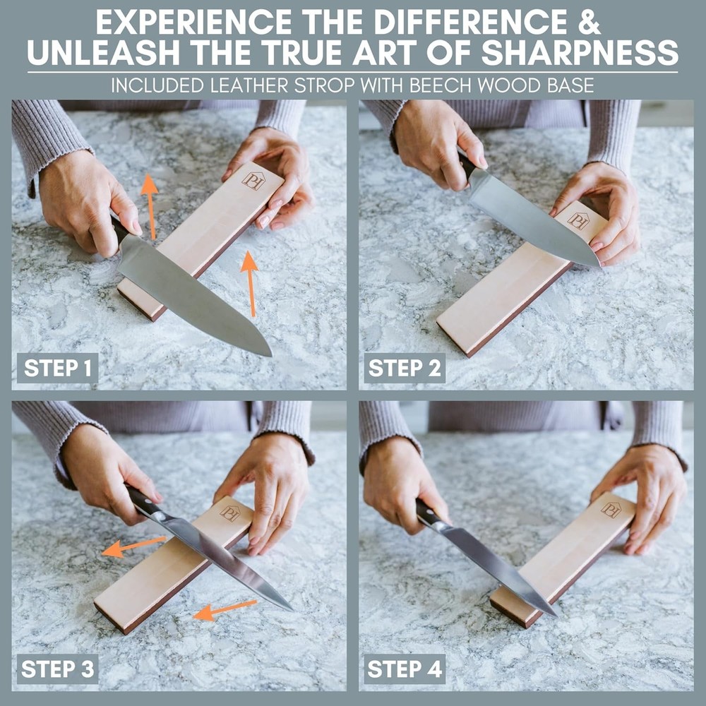 ADJUSTABLE ROLLING KNIFE SHARPENER KIT: Adjustable Height, 30 Angle Options, ...