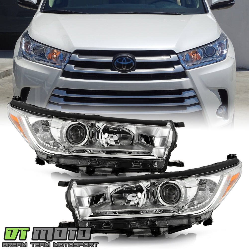 For 2017-2019 Toyota Highlander LE XLE Projector Headlights Headlamps Left+Right