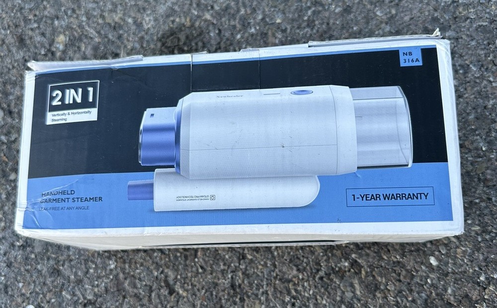 Newbealer Handheld Foldable Steamer For Clothes Foldable White