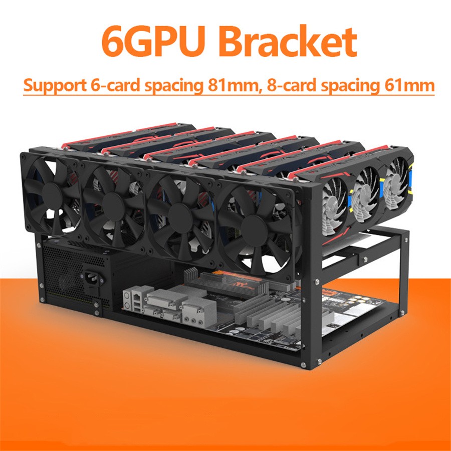Heighten For ETH BTC Ethereum 6/8 GPU Open Air Mining Rig Frame Case Computer