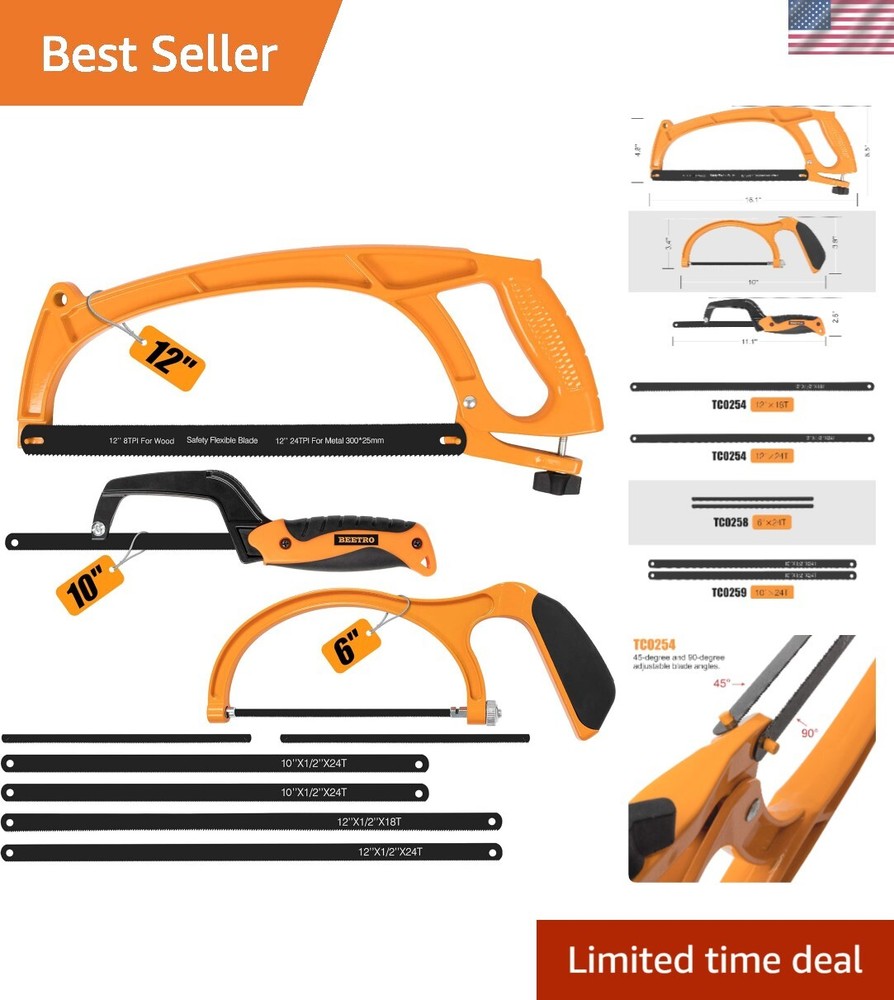 Hacksaw Frame Set, 12’’ Hacksaw Frame, 6’’ Hacksaw Frame and 10'' Mini Hacksa...