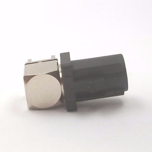 4pcs Automobile FAKRA Connector Right Angle Plug PCB Mount, Key Code: A (Black)