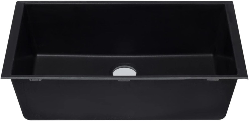 Black 33" Single Bowl Undermount Granite Composite Kitchen Sink AB3322UM-BLA