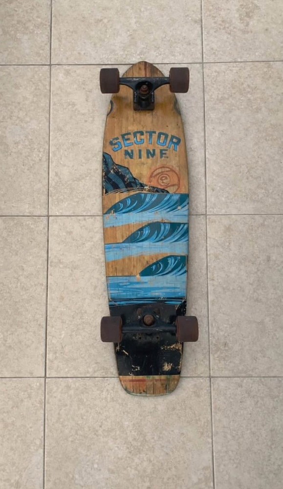 Sector Nine Complete Longboard Skateboard Blue Wave Graphic