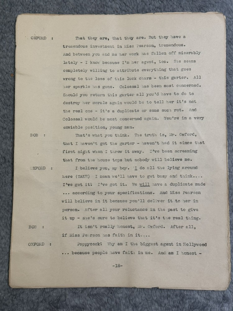 "STAR & GARTER" by ED BRADY & HARVEY STEVENS Script Radio Typed Inscribed