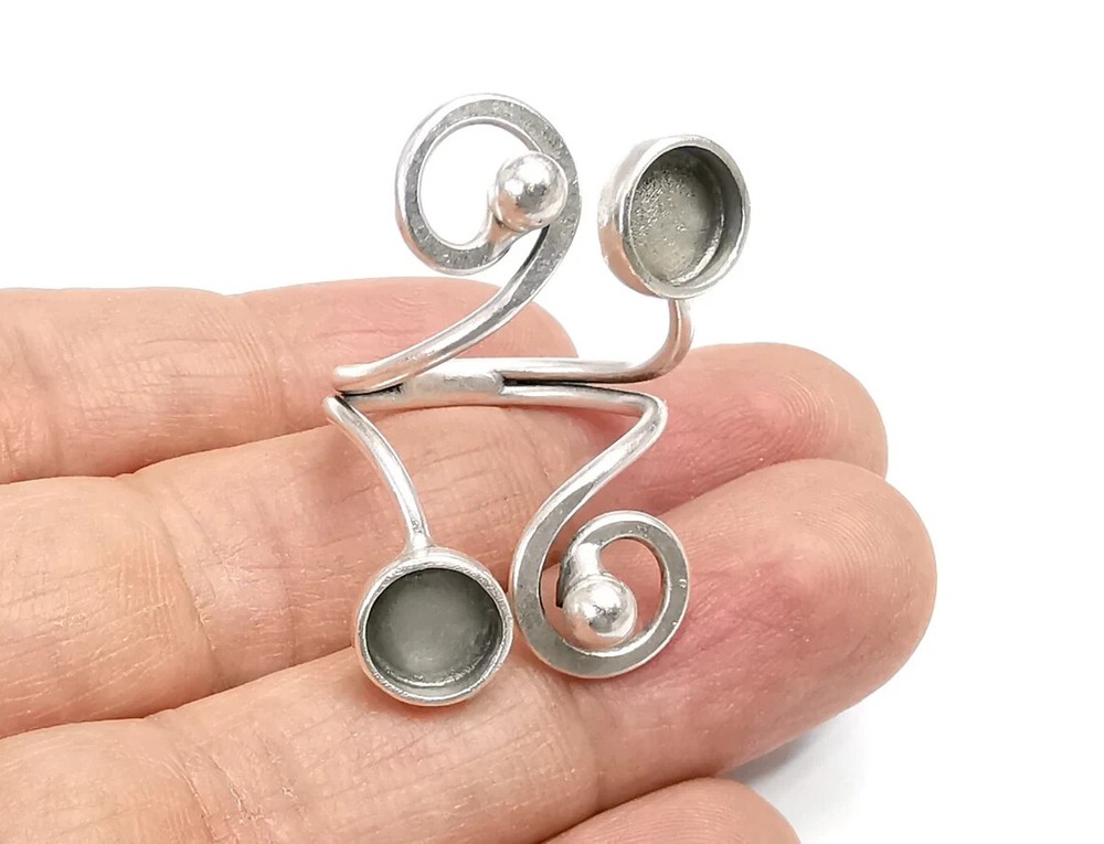 Ring Blank Setting, Cabochon Mounting, Adjustable Resin Ring Base Bezels