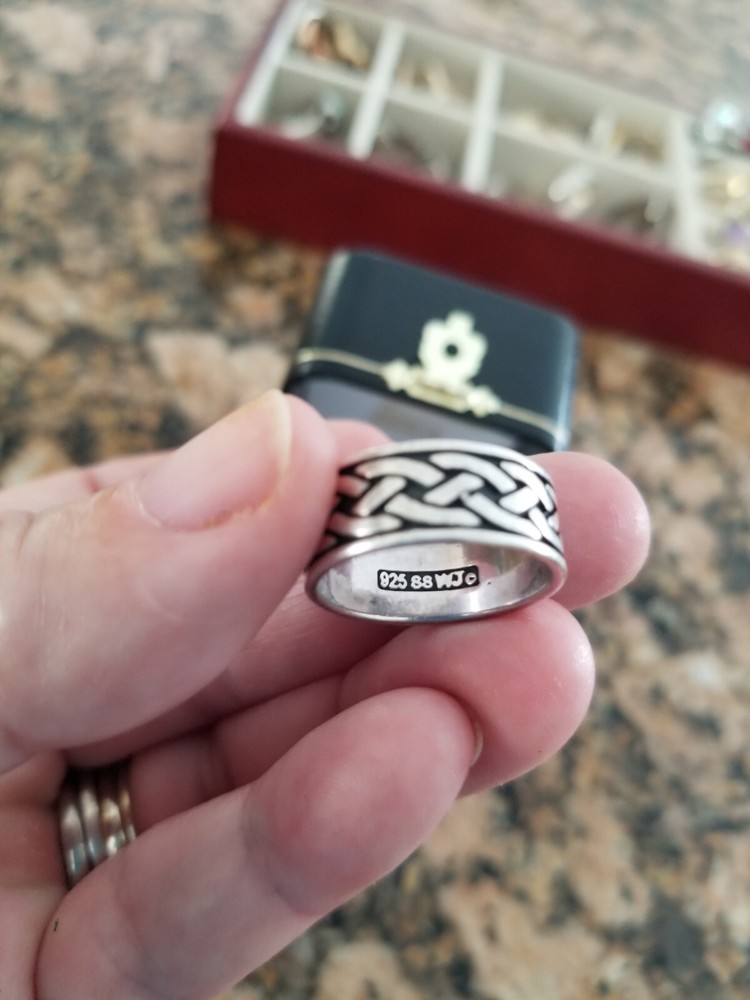 Thick Sterling Silver Celtic Braided Ring/Band/Thumb Ring 5.41g Size 8