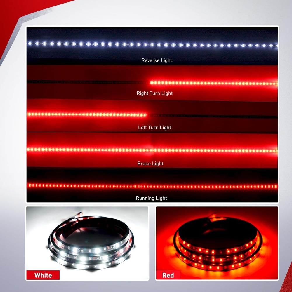Durable 60" LED Tailgate Light Strip - No-Drill Design for Easy Installation