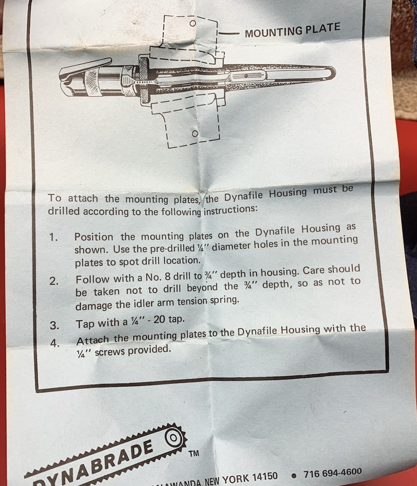 Machinist Tool: Dynafile Bench Mount Bracket DFM-11976 (NOS)