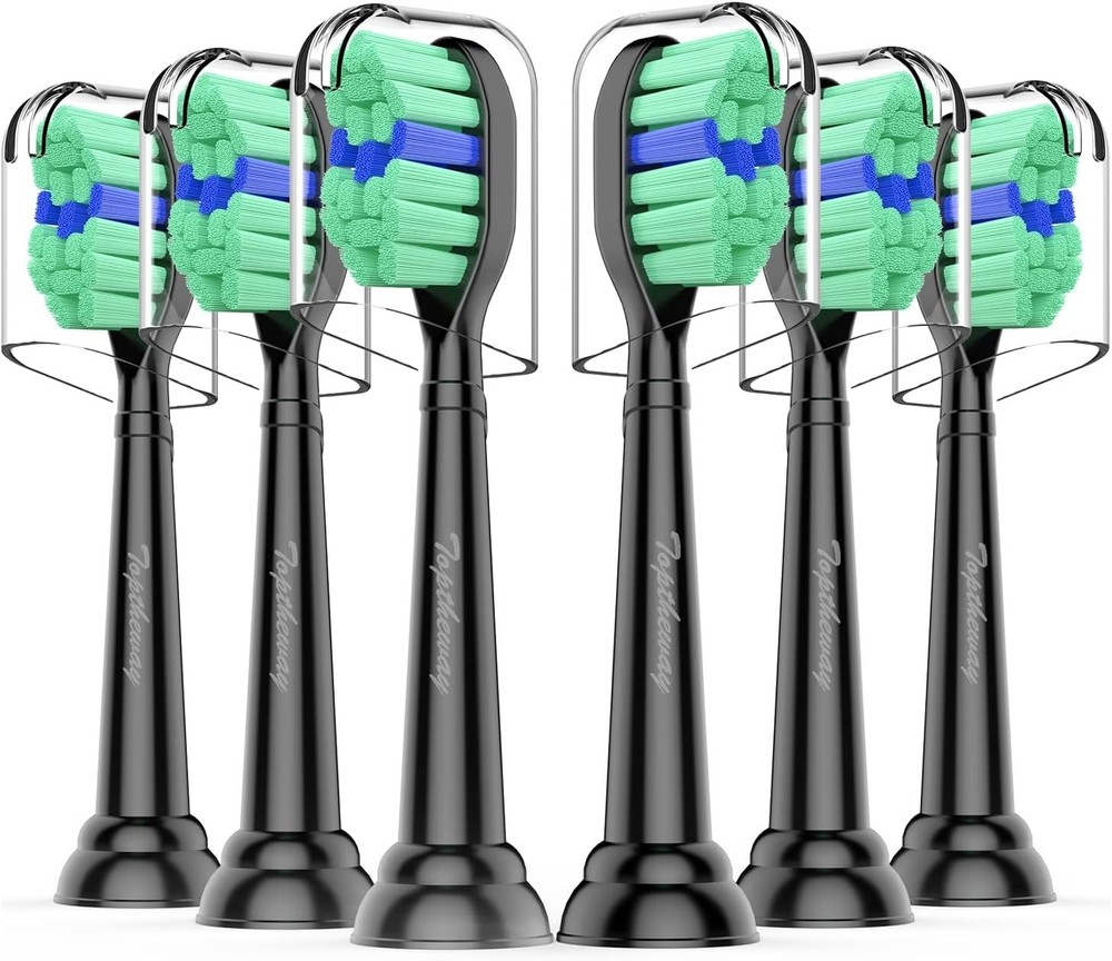 Replacement Toothbrush Heads for Philips Sonicare - 6-Pack Black C2 W2 G2