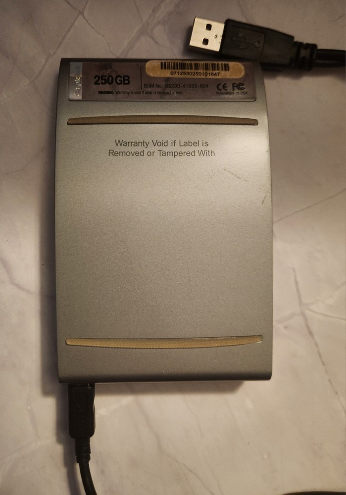 SimpleTech Pininfarina 250GB Silver External Hard Drive HDD Tested Wiped Cable