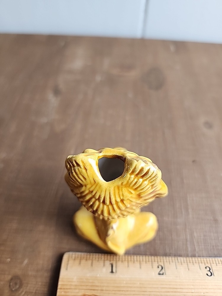 Vintage Tan Lion Ceramic Macrame Bead 2.5 Inch